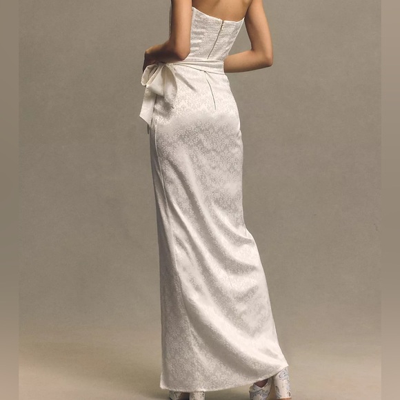 V. Chapman June Corset Jacquard Front-Slit Gown - Picture 2 of 7